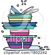 Poster, Art Print Of Cartoon Clipart Dirty Dishes