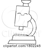 Cartoon Clipart Microscope Mascot by lineartestpilot