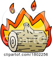 Poster, Art Print Of Cartoon Clipart Burning Log