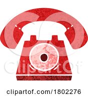 Cartoon Clipart Red Desk Telephone by lineartestpilot