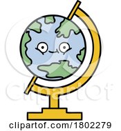 Cartoon Clipart Happy Desk Globe