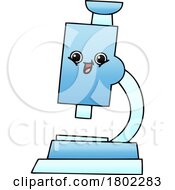Cartoon Clipart Microscope Mascot by lineartestpilot
