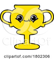 Cartoon Clipart Happy Trophy by lineartestpilot