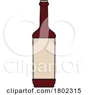 Poster, Art Print Of Quirky Hand Drawn Cartoon Wine Bottle