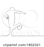 08/29/2023 - Soccer Football Player Line Silhouette Outline