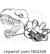 08/29/2023 - Dinosaur Ice Hockey Player Animal Sports Mascot