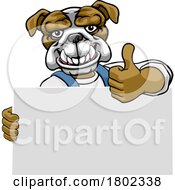 Bulldog Painter Handyman Mechanic Plumber Cartoon