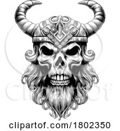 08/29/2023 - Viking Warrior Skull Man Mascot Face In Helmet