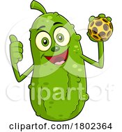 Poster, Art Print Of Cartoon Clipart Pickleball Pickle Mascot Giving A Thumb Up