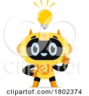 Cartoon Clipart Robot With An Idea