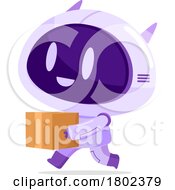 Cartoon Clipart Robot Carrying A Box by Hit Toon