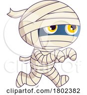 Poster, Art Print Of Cartoon Clipart Halloween Mummy Walking