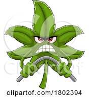 Poster, Art Print Of Cartoon Clipart Mad Cannabis Marijuana Pot Leaf Character