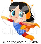 Cartoon Clipart Super Girl Flying by Hit Toon