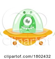 Cartoon Clipart Cyclops Alien Flying A UAP by Hit Toon