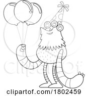 Poster, Art Print Of Cartoon Black And White Clipart Party Monster