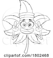 Cartoon Black And White Clipart Cannabis Marijuana Pot Leaf Character