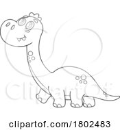 Poster, Art Print Of Cartoon Black And White Clipart Dinosaur