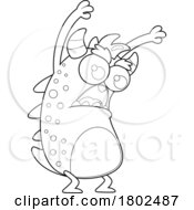 Cartoon Black And White Clipart Scary Monster