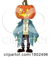Cartoon Jack With A Halloween Pumpkin Head