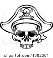 Poster, Art Print Of Pirate Hat Skull And Crossbones Cartoon