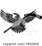 08/30/2023 - Bald Eagle Hawk Ice Hockey Mascot Stick And Puck