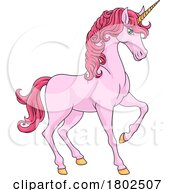 Poster, Art Print Of Unicorn Horse Animal Cartoon Mascot From Myth