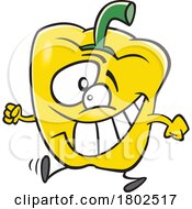 Clipart Cartoon Happy Yellow Bell Pepper