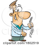 Clipart Cartoon Chiropractor Holding A Spine Model