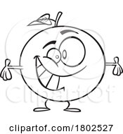 Clipart Black And White Cartoon Happy Orange With Open Arms