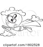 Clipart Black And White Cartoon Boy O Super Hero Flying