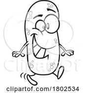 Clipart Black And White Cartoon Happy Cucumber