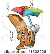 Cartoon Marker Holding A Parasol