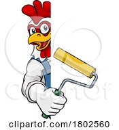 Rooster Painter Decorator Paint Roller Mascot