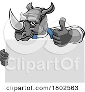 Poster, Art Print Of Rhino Painter Handyman Mechanic Plumber Cartoon