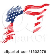 Silhouetted Donald Trump In White Over An American Flag
