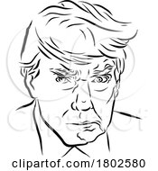 Black and White Donald Trump Mug Shot Caricature by Johnny Sajem #COLLC1802580-0090