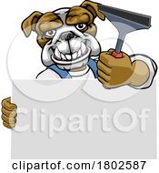 Window Cleaner Bulldog Car Wash Cleaning Mascot