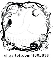 Black And White Halloween Frame by Vector Tradition SM