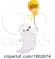 Poster, Art Print Of Halloween Ghost With A Balloon