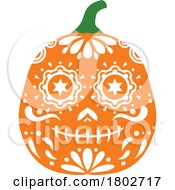 Poster, Art Print Of Mexican Day Of The Dead Or Halloween Pumpkin