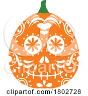 Mexican Day Of The Dead Or Halloween Pumpkin