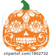Mexican Day Of The Dead Or Halloween Pumpkin