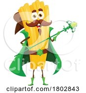 Poster, Art Print Of Wizard Filini Pasta Food Mascot