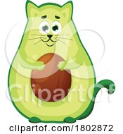 Poster, Art Print Of Cat Avocado Food Mascot