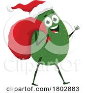 Santa Avocado Food Mascot