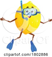 Poster, Art Print Of Snorkeling Lemon Food Mascot