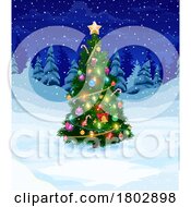 Christmas Tree In The Snow by Vector Tradition SM