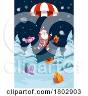 Poster, Art Print Of Santa Claus Parachuting