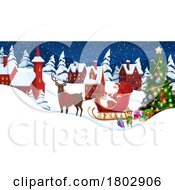 Poster, Art Print Of Santa Claus In A Village